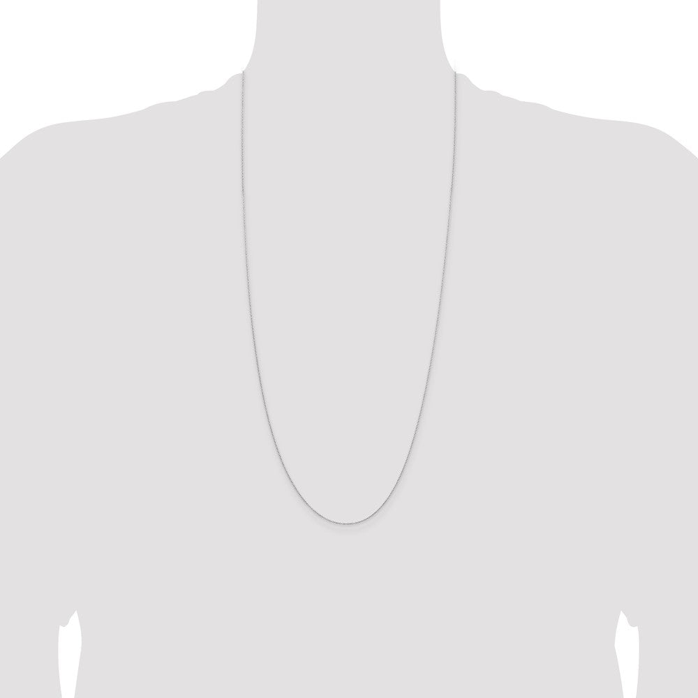 Sterling Silver 1mm Rhodium-plated Cable Chain
