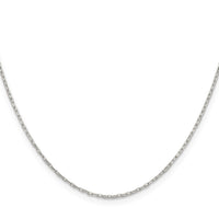 Sterling Silver 1mm Diamond-cut Long Link Cable Chain w/2in ext.