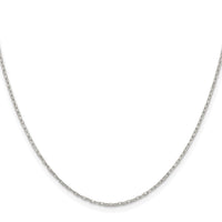 Sterling Silver Rhodium-plated 1mm Diamond-cut Long Link Cable Chain