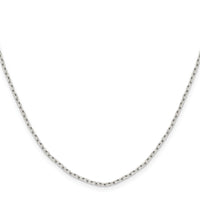Sterling Silver 1.65mm Diamond-cut Long Link Cable Chain w/2in ext.
