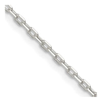 Sterling Silver 1.65mm Diamond-cut Long Link Cable Chain w/2in ext.