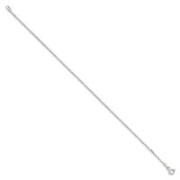 Sterling Silver 1.15mm Square Fancy Beaded Chain Anklet