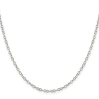 Sterling Silver 2.5mm Flat Open Oval Cable Chain