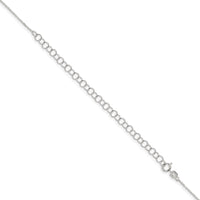 Sterling Silver .95mm Diamond-cut Forzantine Cable Chain w/4in ext.