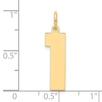 Sterling Silver/Gold Plated Polished Number 1 Charm