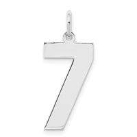 Sterling Silver/Rhodium-plated Polished Number 7 Charm