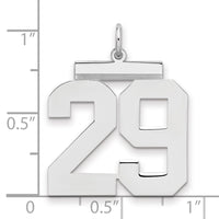 Sterling Silver/Rhodium-plated Polished Number 29 Charm