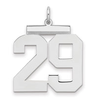 Sterling Silver/Rhodium-plated Polished Number 29 Charm