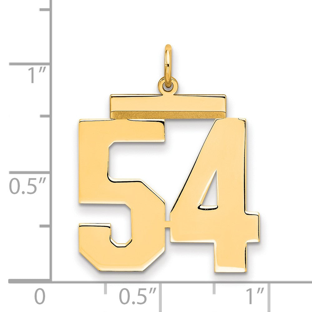 Sterling Silver/Gold-plated Polished Number 54 Charm
