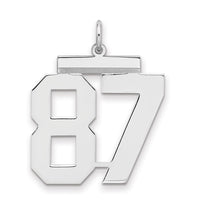 Sterling Silver/Rhodium-plated Polished Number 87 Charm