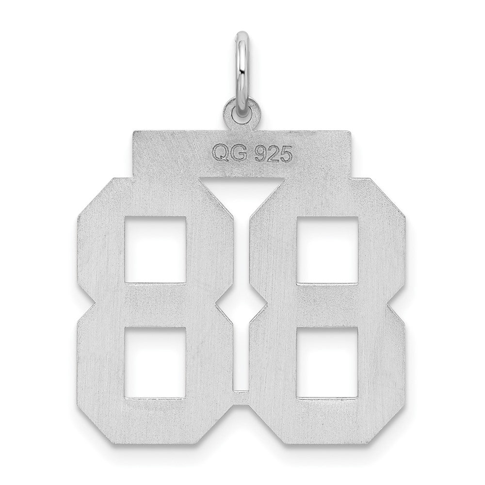 Sterling Silver/Rhodium-plated Polished Number 88 Charm