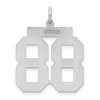 Sterling Silver/Rhodium-plated Polished Number 88 Charm