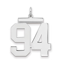 Sterling Silver/Rhodium-plated Polished Number 94 Charm