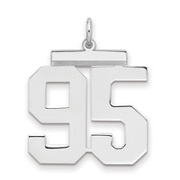Sterling Silver/Rhodium-plated Polished Number 95 Charm