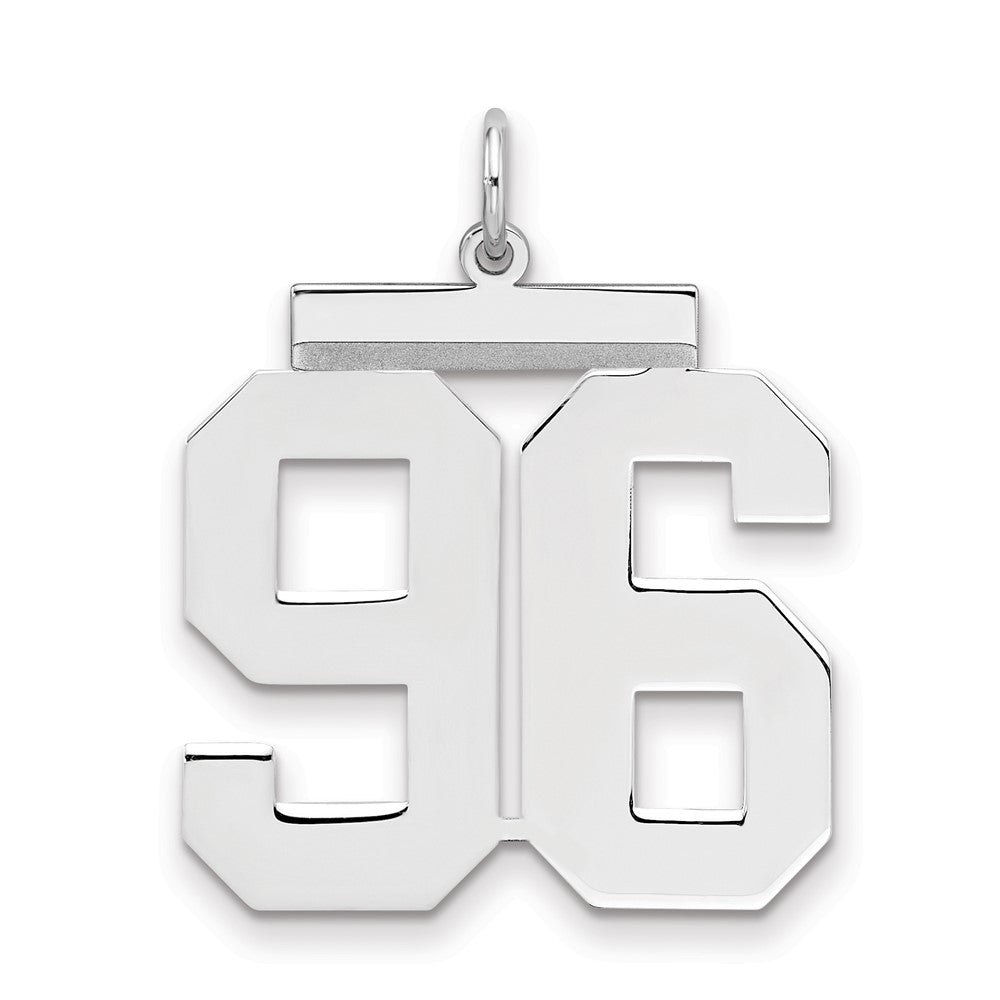 Sterling Silver/Rhodium-plated Polished Number 96 Charm