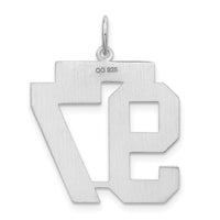 Sterling Silver/Rhodium-plated Polished Number 97 Charm