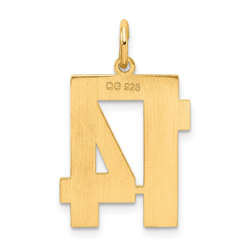 Sterling Silver/Gold-plated Satin Number 14 Charm