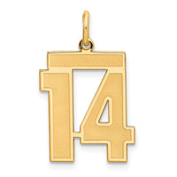 Sterling Silver/Gold-plated Satin Number 14 Charm