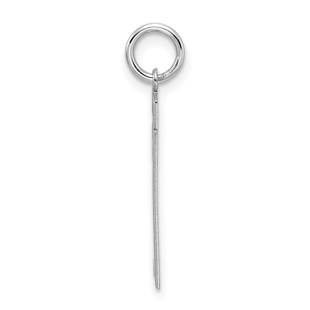 Sterling Silver/Rhodium-plated Satin Number 21 Charm