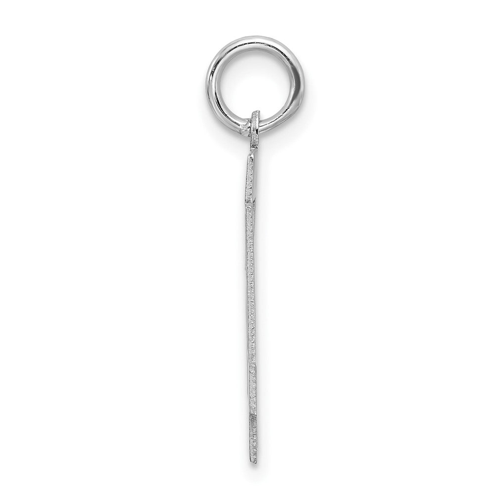 Sterling Silver/Rhodium-plated Satin Number 24 Charm