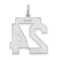 Sterling Silver/Rhodium-plated Satin Number 24 Charm