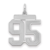 Sterling Silver/Rhodium-plated Satin Number 95 Charm