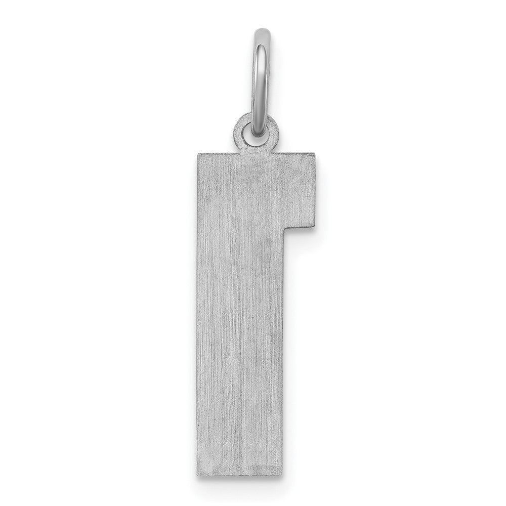 Sterling Silver/Rhodium-plated Satin Number 1 Charm