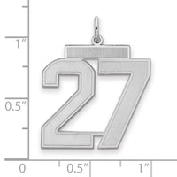 Sterling Silver/Rhodium-plated Satin Number 27 Charm