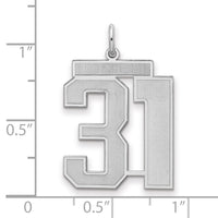 Sterling Silver/Rhodium-plated Satin Number 31 Charm