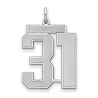 Sterling Silver/Rhodium-plated Satin Number 31 Charm
