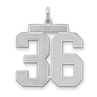 Sterling Silver/Rhodium-plated Satin Number 36 Charm