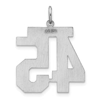 Sterling Silver/Rhodium-plated Satin Number 45 Charm