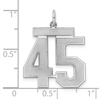 Sterling Silver/Rhodium-plated Satin Number 45 Charm