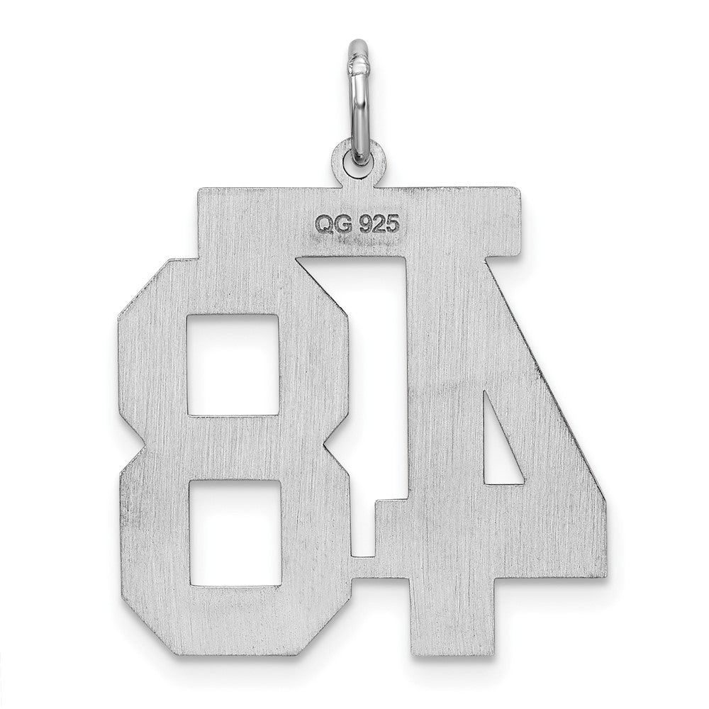 Sterling Silver/Rhodium-plated Satin Number 48 Charm