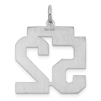Sterling Silver/Rhodium-plated Satin Number 52 Charm