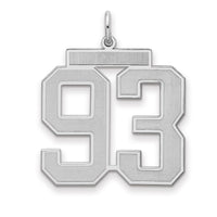 Sterling Silver/Rhodium-plated Satin Number 93 Charm