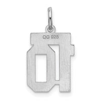 Sterling Silver/Rhodium-plated Satin Number 10 Charm