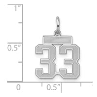 Sterling Silver/Rhodium-plated Satin Number 33 Charm