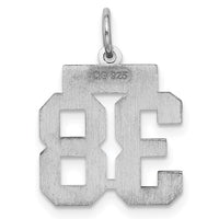 Sterling Silver/Rhodium-plated Satin Number 38 Charm