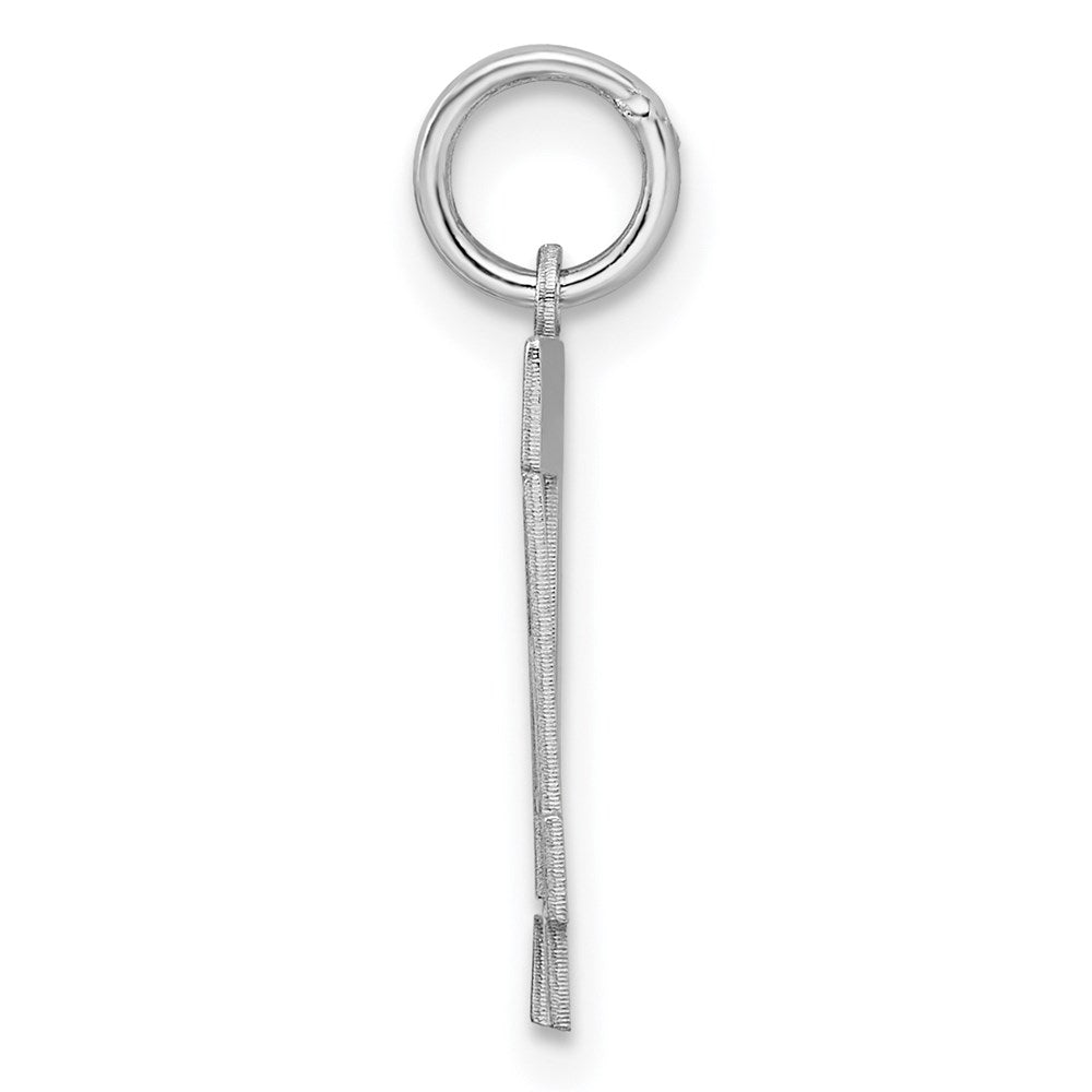 Sterling Silver/Rhodium-plated Satin Number 44 Charm