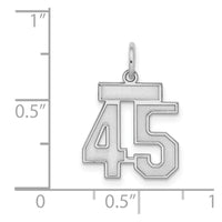 Sterling Silver/Rhodium-plated Satin Number 45 Charm