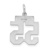 Sterling Silver/Rhodium-plated Satin Number 55 Charm