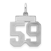 Sterling Silver/Rhodium-plated Satin Number 59 Charm