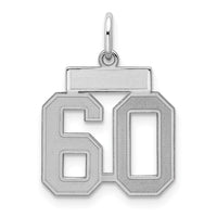 Sterling Silver/Rhodium-plated Satin Number 60 Charm