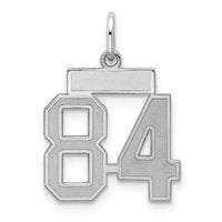 Sterling Silver/Rhodium-plated Satin Number 84 Charm