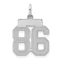 Sterling Silver/Rhodium-plated Satin Number 86 Charm