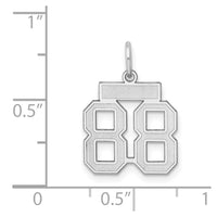 Sterling Silver/Rhodium-plated Satin Number 88 Charm