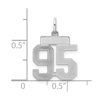 Sterling Silver/Rhodium-plated Satin Number 95 Charm
