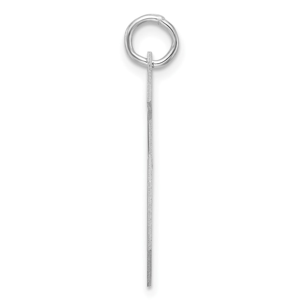 Sterling Silver/Rhodium-plated Polished Number 5 Charm