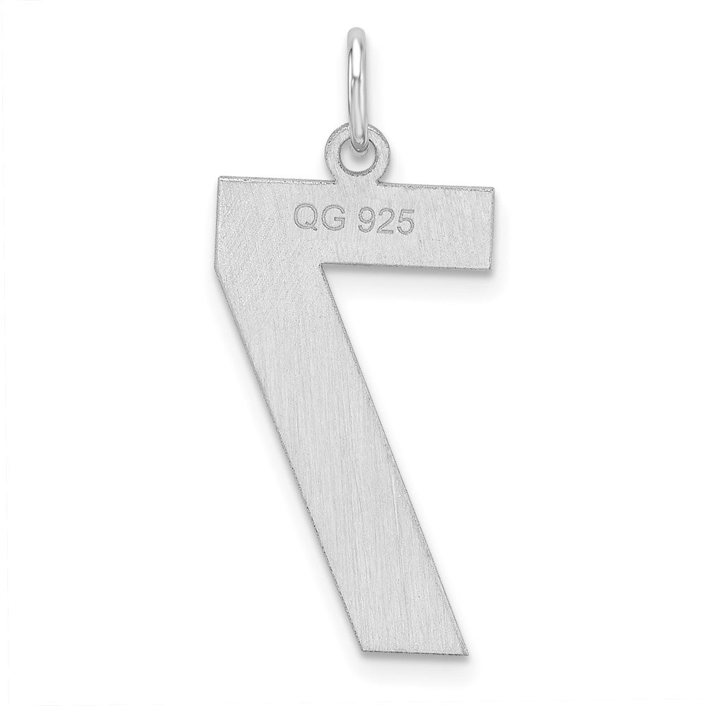Sterling Silver/Rhodium-plated Polished Number 7 Charm